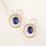 Faceted Stone Earrings in Circle