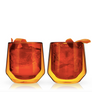 Amber Double Walled Glass Tumblers - Set of 2