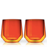 Amber Double Walled Glass Tumblers - Set of 2