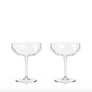 Faceted Crystal Coupe Glasses - Set of 2