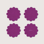 Flower Crest Felt Coasters - 4 Pack