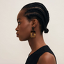 Horn Rectangle Drop Earrings