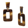 Horn Rectangle Drop Earrings