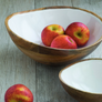 Mango Wood & Enamel Serving Bowl