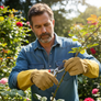 Men's All Leather Gauntlet Gardening Gloves