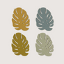 Monstera Leaf Felt Coasters - 4 Pack