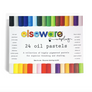 Elseware Unplug 24 Oil Pastels set in a white box, showing a full spectrum of colored pastels arranged in rows on the front of the packaging.
