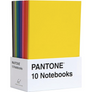PANTONE 10 Notebooks box showing a stack of colored notebooks with a dominant yellow cover, set against a plain white background.
