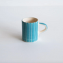 Sgrafitto Stripe Ceramic Espresso Mug