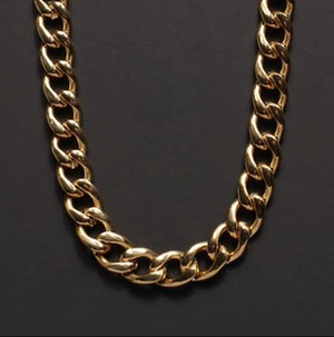 Gold Curb Chain Necklace - 9mm