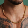 Gold Curb Chain Necklace - 9mm