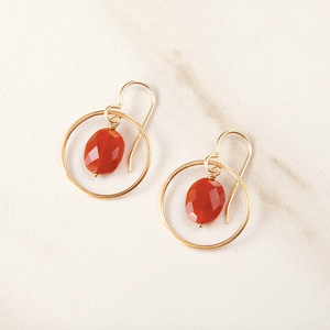 Faceted Stone Earrings in Circle