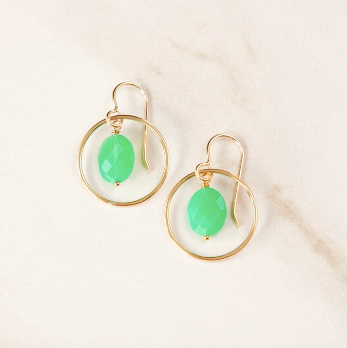 Faceted Stone Earrings in Circle