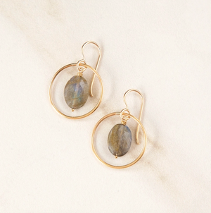 Faceted Stone Earrings in Circle