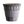 Hand crafted textured terracotta plant pot with speckled gray glaze, white background