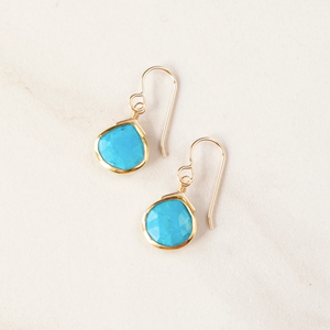 Bezel Wrapped Drop Earrings