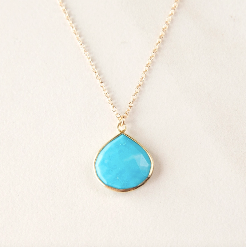 Bezel Wrapped Stone Pendant Necklace