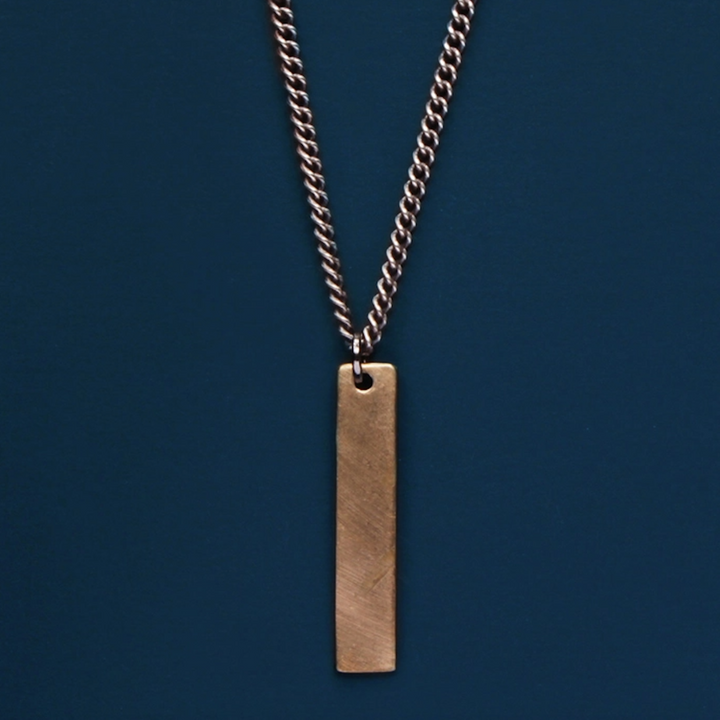 Bronze Tag Pendant Necklace
