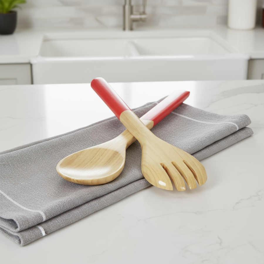 Classic Bamboo Salad Server Set