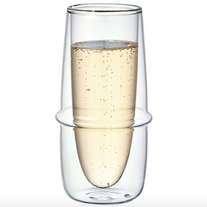 Double Wall Glass Cup - Champagne