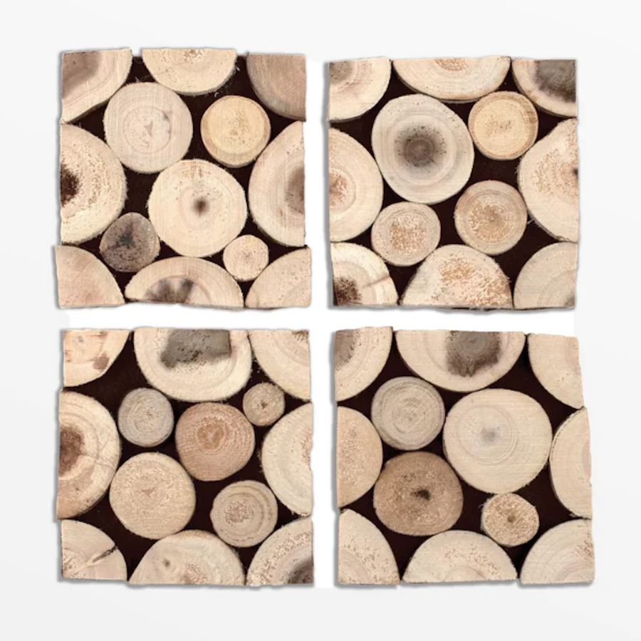 Eucalyptus Wood Coasters - Set of 4