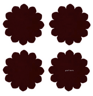 Flower Crest Felt Coasters - 4 Pack