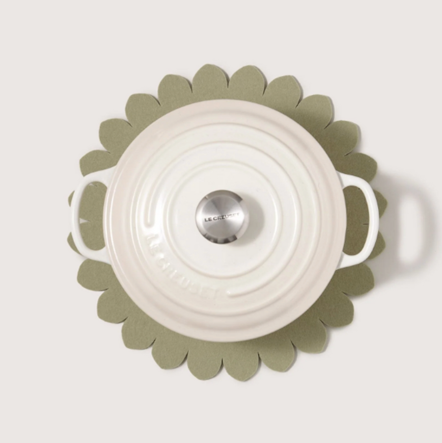 Flower Crest Merino Wool Trivet