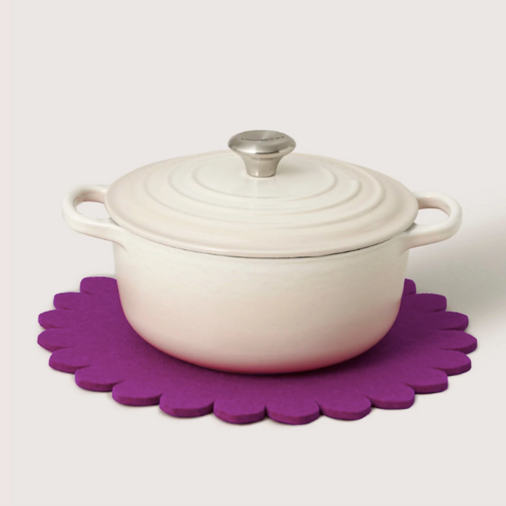 Flower Crest Merino Wool Trivet