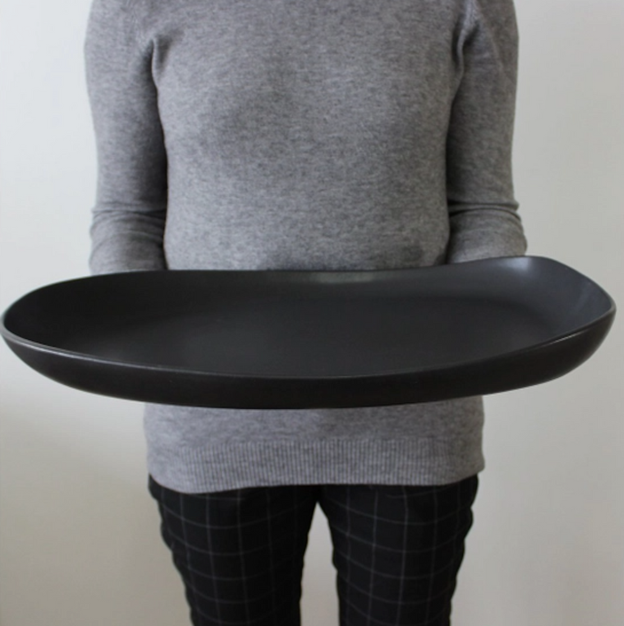 Handmade Long Stoneware Serving Platter