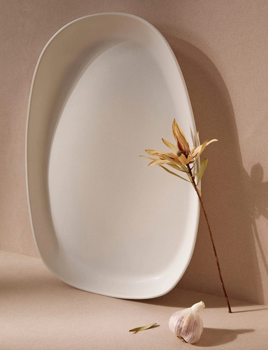 Handmade Long Stoneware Serving Platter