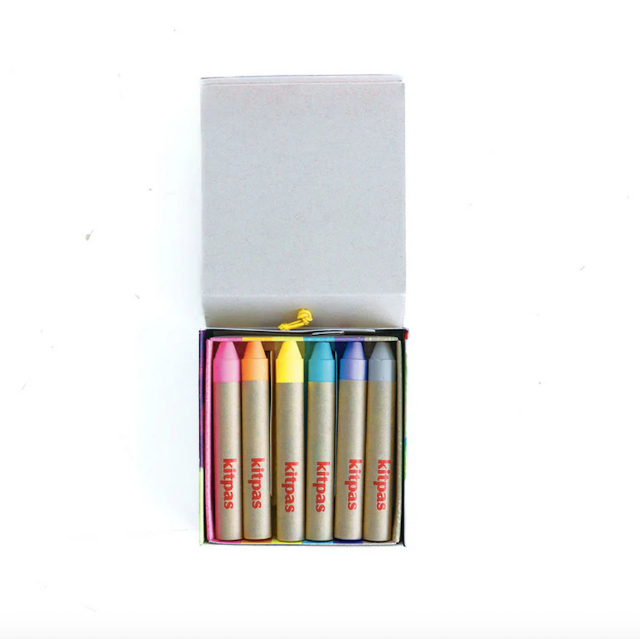 Kitpas Rice Bran Wax Art Crayons - Set of 6 Colors