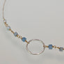 Kylie Necklace with hand-hammered circle, gemstones, wire accents, detail