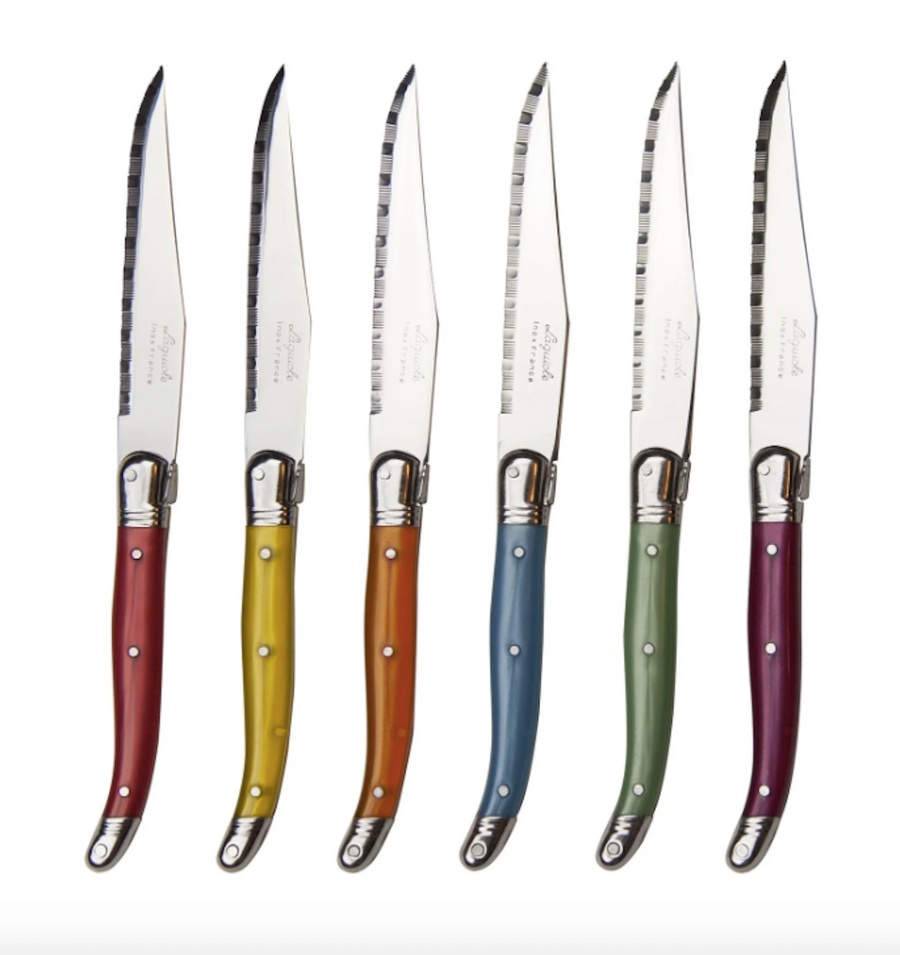Laguiole Rainbow Steak Knives - Set of 6