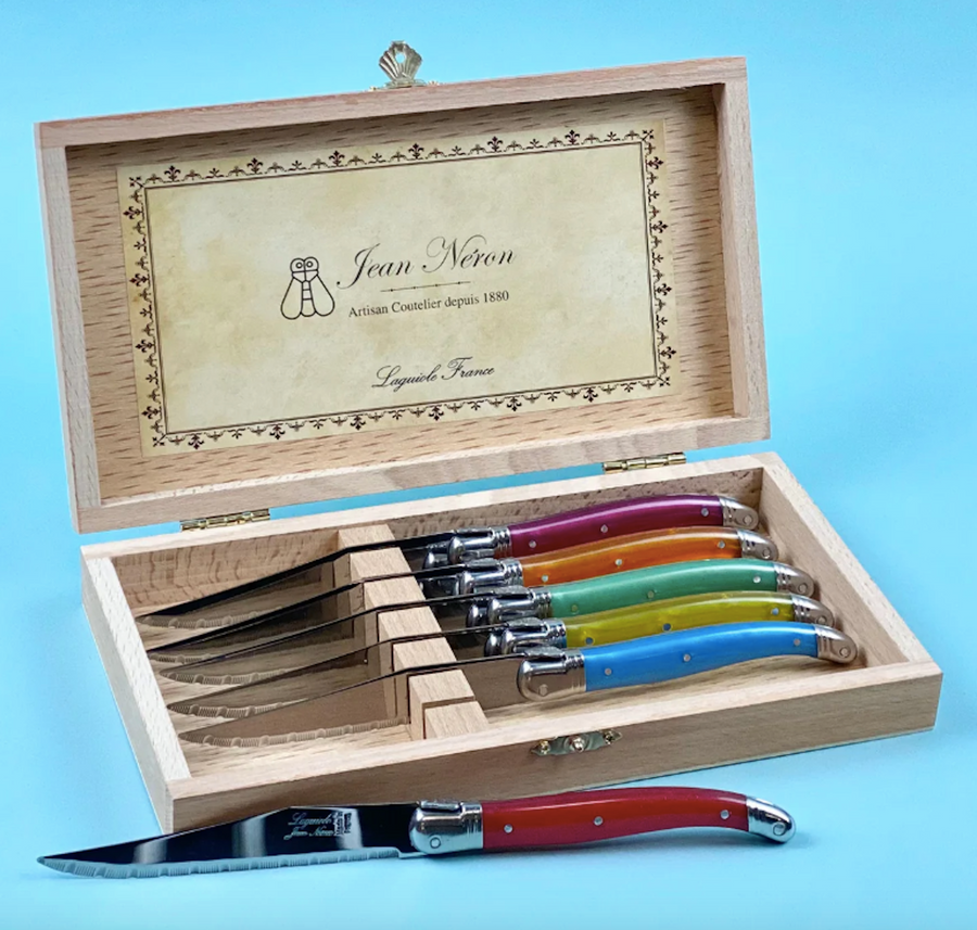 Laguiole Rainbow Steak Knives - Set of 6