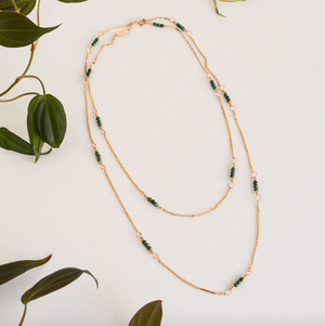 Link & Bead Lariat Necklace