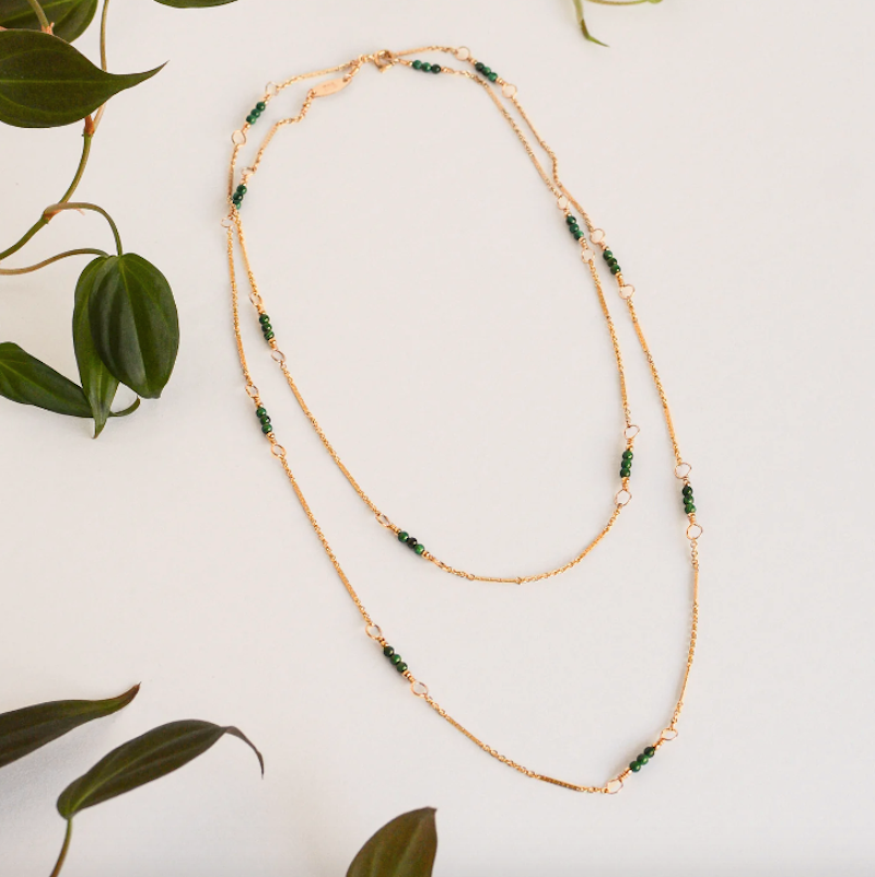 Link & Bead Lariat Necklace