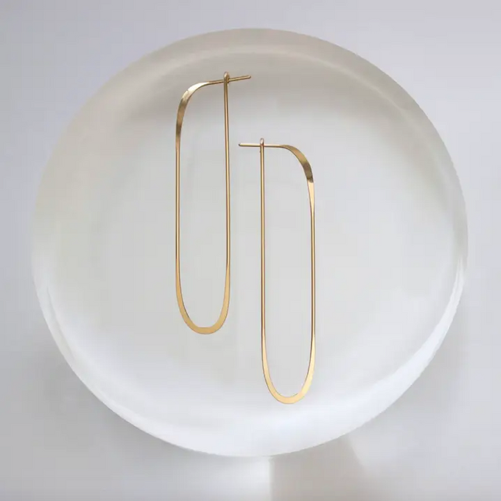 Long Oval Hoop Earrings
