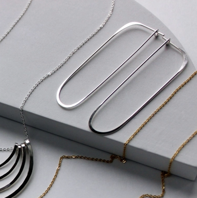 Long Oval Hoop Earrings