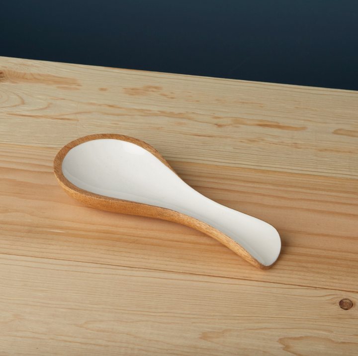 Mango Wood & Enamel Spoon Rest