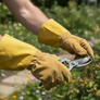 Men's All Leather Gauntlet Gardening Gloves