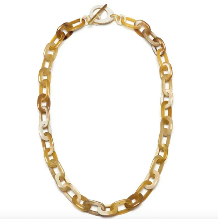 Mid Length Oval Link Horn Necklace