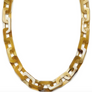 Mid Length Rectangle Link Horn Necklace