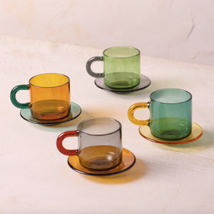 Niko Glass Espresso Cup & Saucer