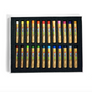 A set of 20 SW-10 crayons arranged in two rows of ten inside a black foam-lined presentation box, photographed on a clean white background.