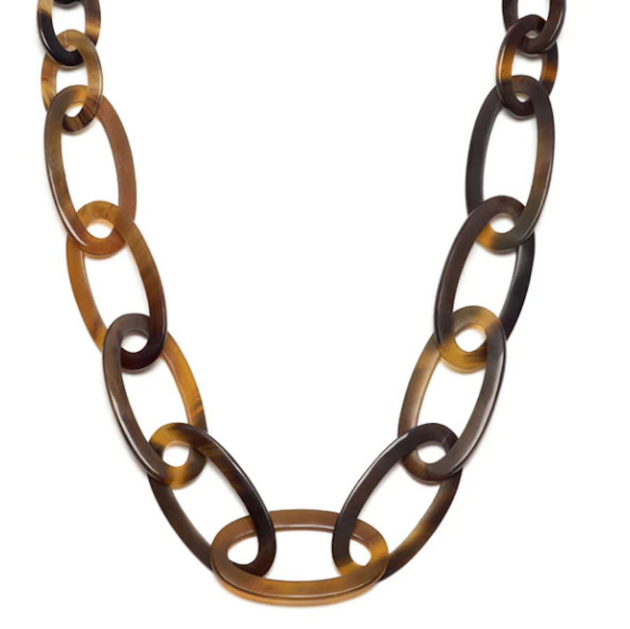 Oval Link Buffalo Horn Necklace