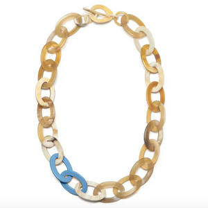 Oval Link Horn Necklace - Mid-length