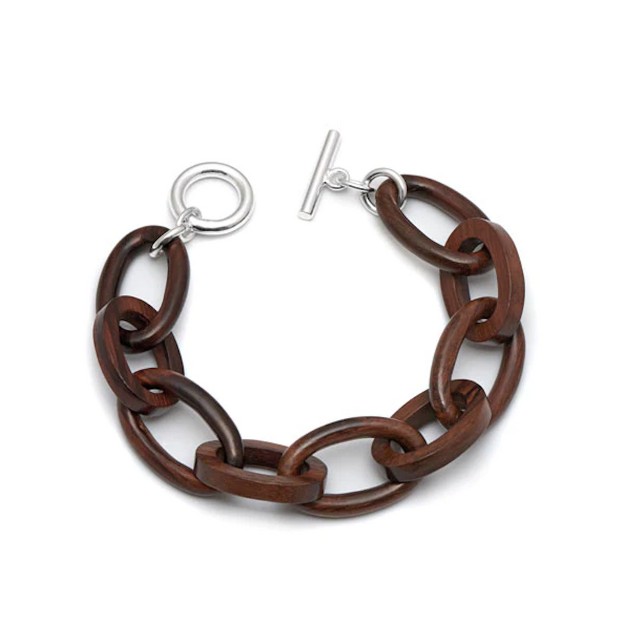 Oval Link Wood Bracelet