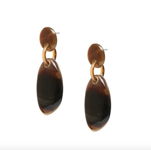 Pebble Drop Horn Earrings