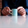 Sgrafitto Stripe Ceramic Espresso Mug