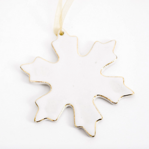 Snowflake Ornament with Gold Edge